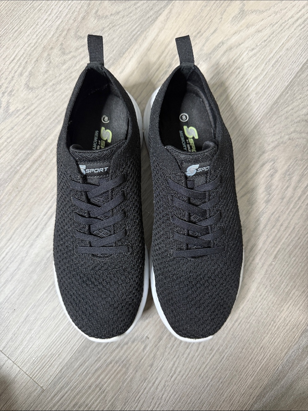 Sporto Black Knit Slip-On Sneakers with White Outsole